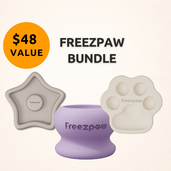 FreezPaw Cat Bundle: FreezTwinkle star, FreezPounce cup and FreezPaw lick pad